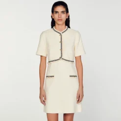 Mulheres Sandro Paris Vestido Curto De Tweed
