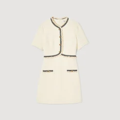 Mulheres Sandro Paris Vestido Curto De Tweed