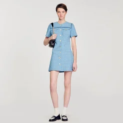 Mulheres Sandro Paris Vestido Curto De Tweed Com Botoes