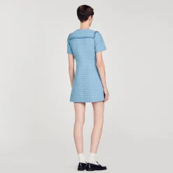 Mulheres Sandro Paris Vestido Curto De Tweed Com Botoes