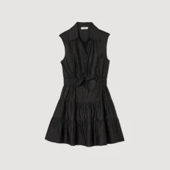 Mulheres Sandro Paris Vestido Curto Drapeado Com Strass