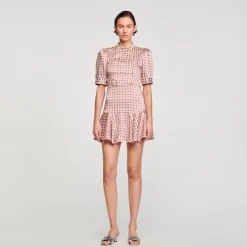 Mulheres Sandro Paris Vestido Curto Estampado