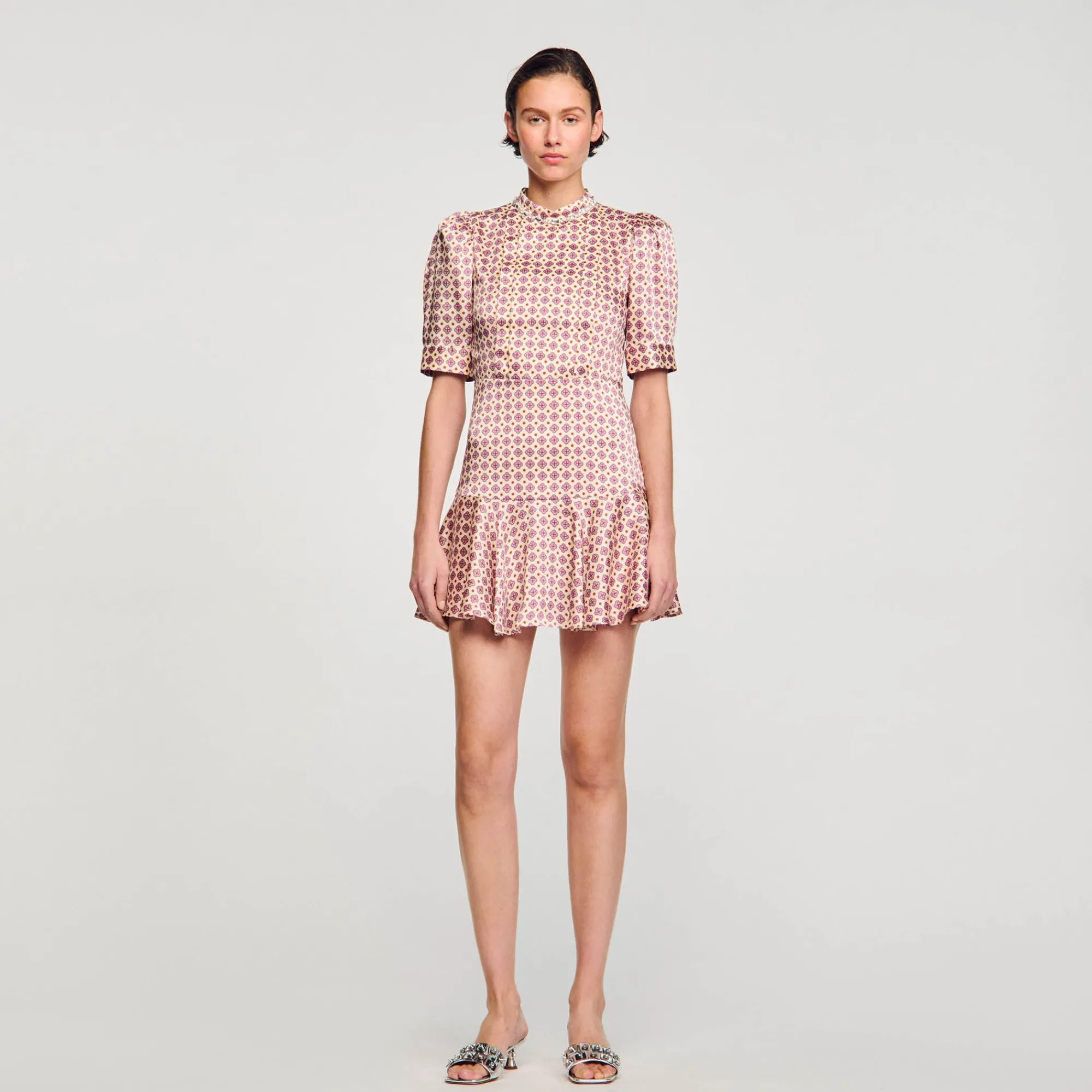 Mulheres Sandro Paris Vestido Curto Estampado