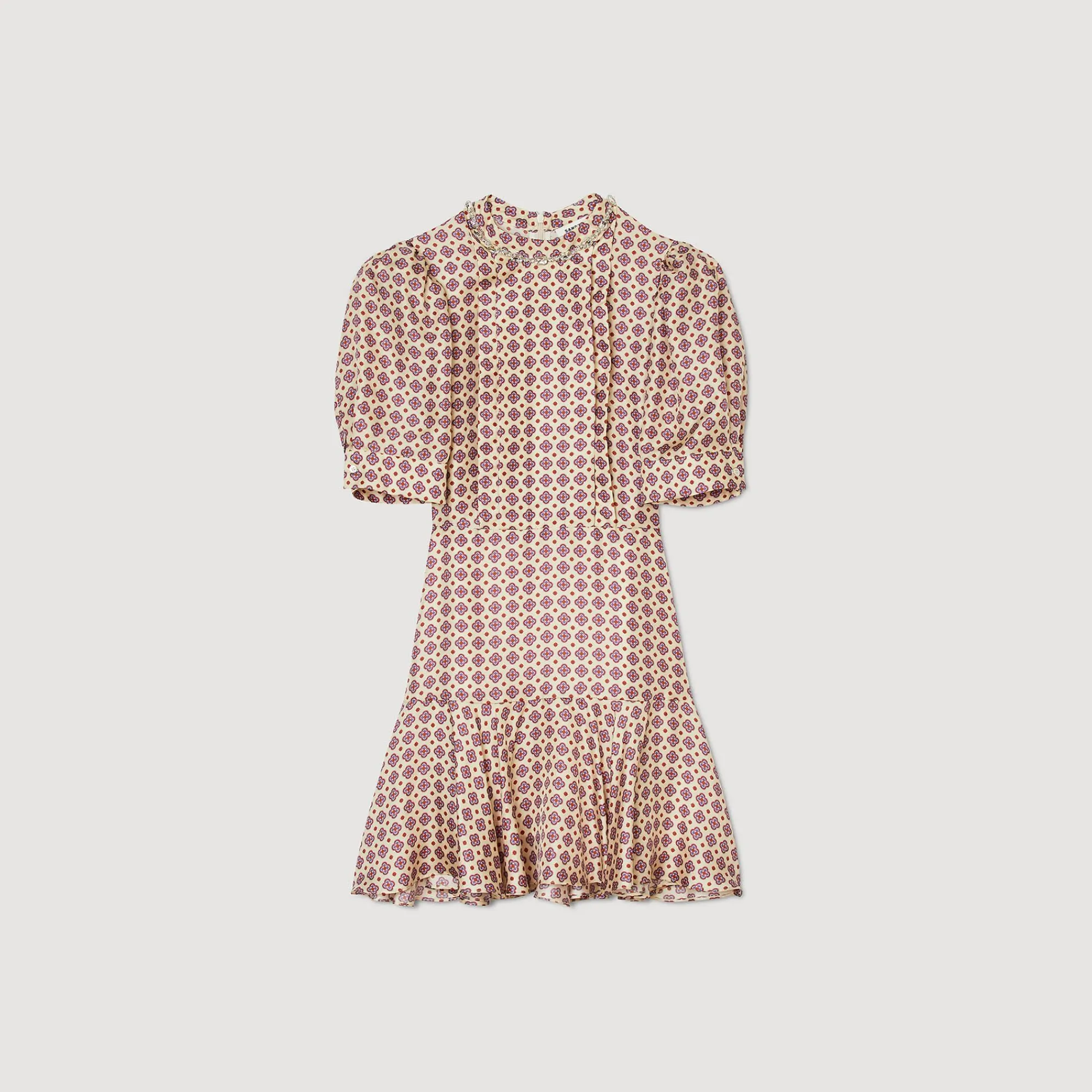 Mulheres Sandro Paris Vestido Curto Estampado