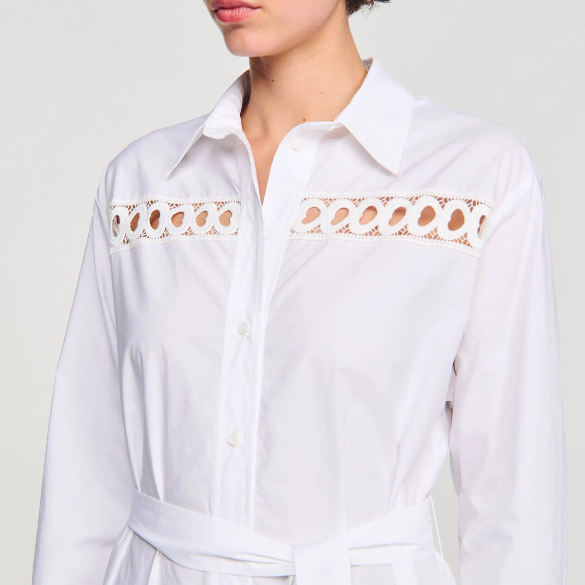 Mulheres Sandro Paris Vestido De Camisa Longa