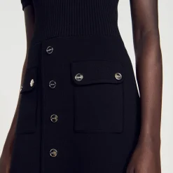 Mulheres Sandro Paris Vestido De Malha