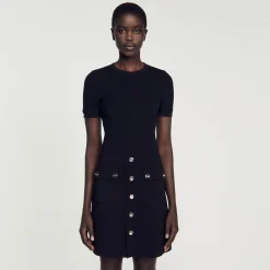 Mulheres Sandro Paris Vestido De Malha