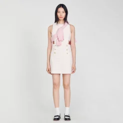 Mulheres Sandro Paris Vestido De Sarja Perfurado