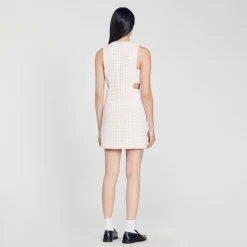 Mulheres Sandro Paris Vestido De Sarja Perfurado