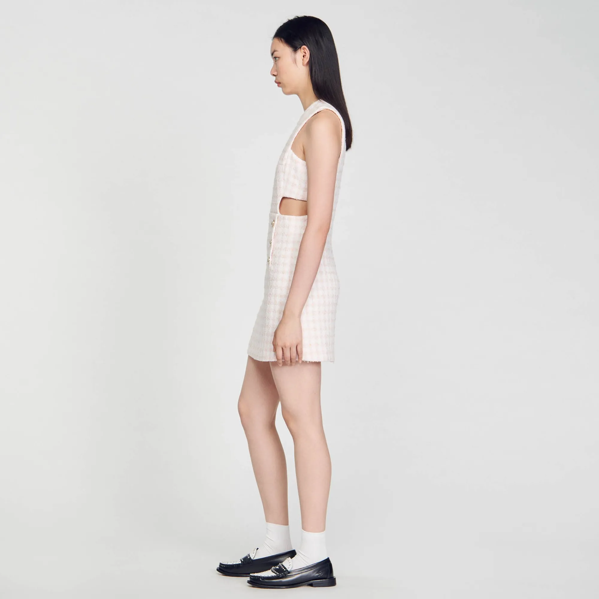 Mulheres Sandro Paris Vestido De Sarja Perfurado