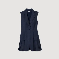 Mulheres Sandro Paris Vestido De Terno Curto Plissado