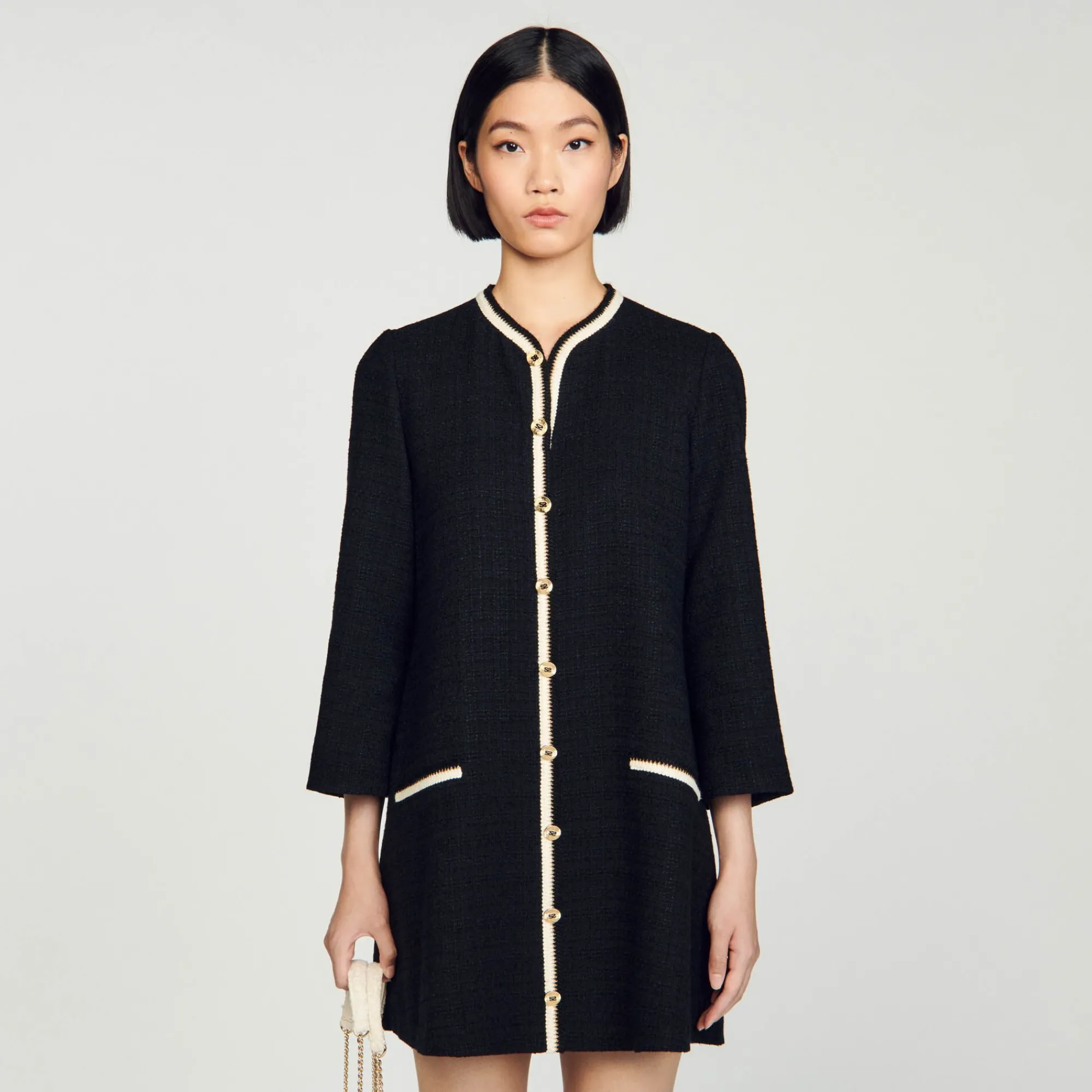 Mulheres Sandro Paris Vestido De Tweed