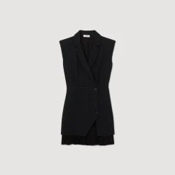 Mulheres Sandro Paris Vestido De Tweed Plissado