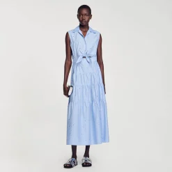 Mulheres Sandro Paris Vestido Longo Com No E Strass