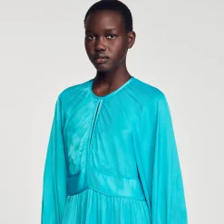 Mulheres Sandro Paris Vestido Longo De Cetim