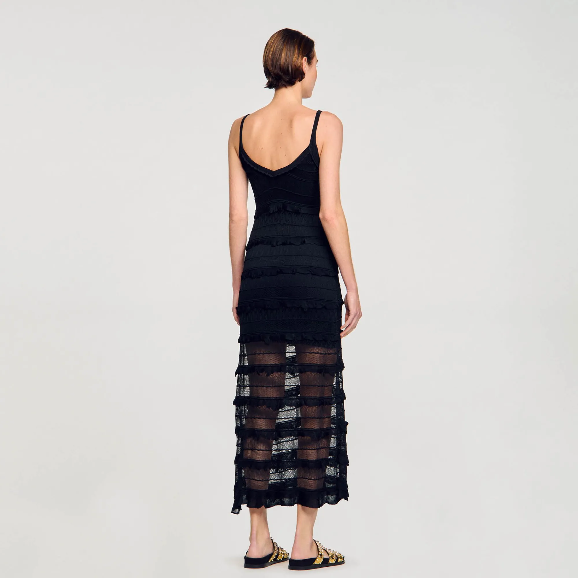 Mulheres Sandro Paris Vestido Longo De Malha