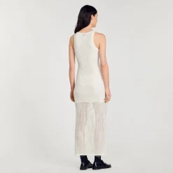 Mulheres Sandro Paris Vestido Longo De Malha