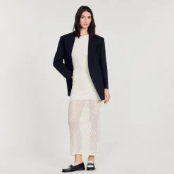 Mulheres Sandro Paris Vestido Longo De Malha