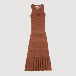 Mulheres Sandro Paris Vestido Longo De Malha