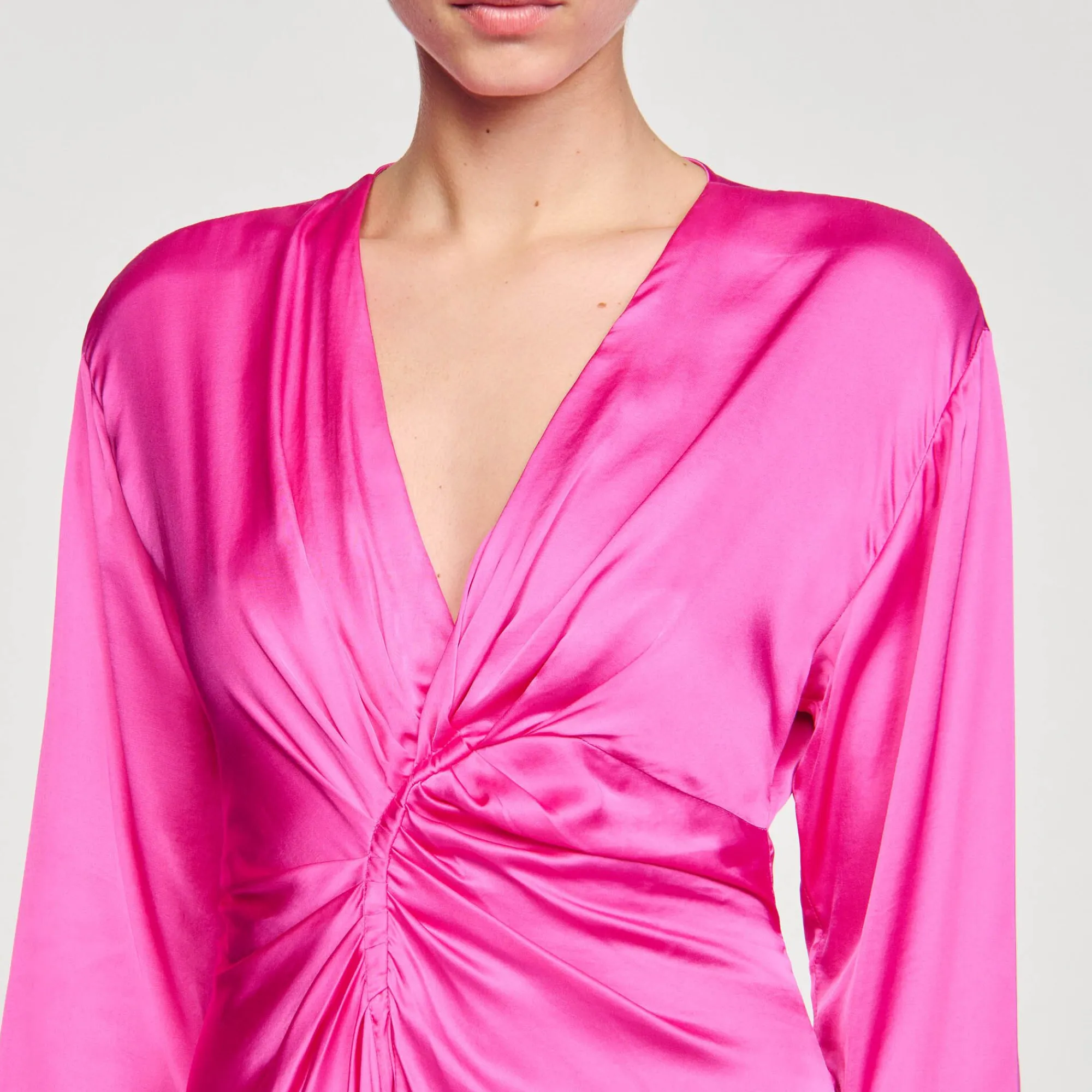 Mulheres Sandro Paris Vestido Longo Drapeado