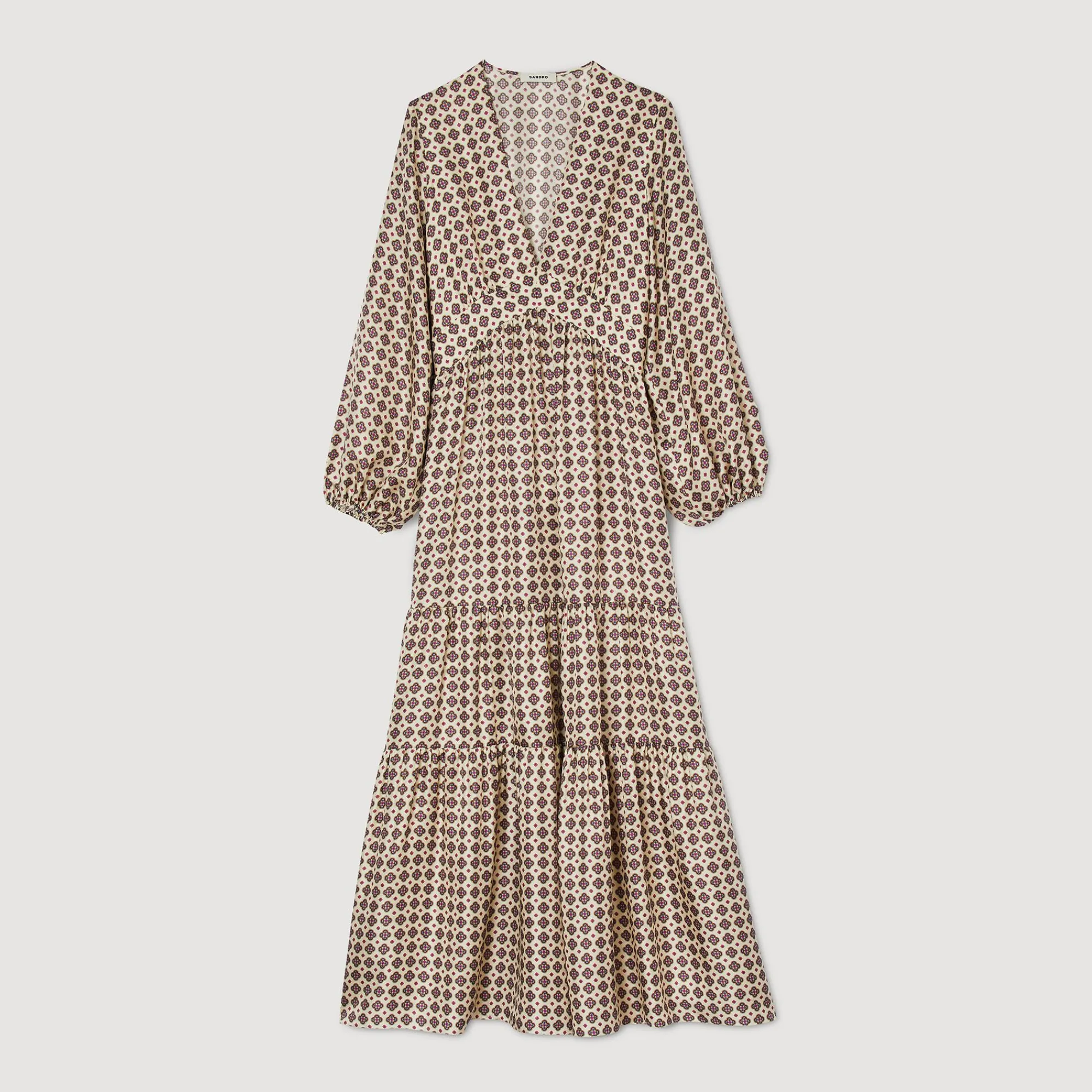 Mulheres Sandro Paris Vestido Longo Estampado