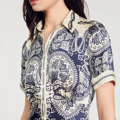 Mulheres Sandro Paris Vestido Longo Estampado