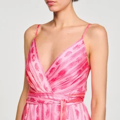 Mulheres Sandro Paris Vestido Midi Com No Na Cintura