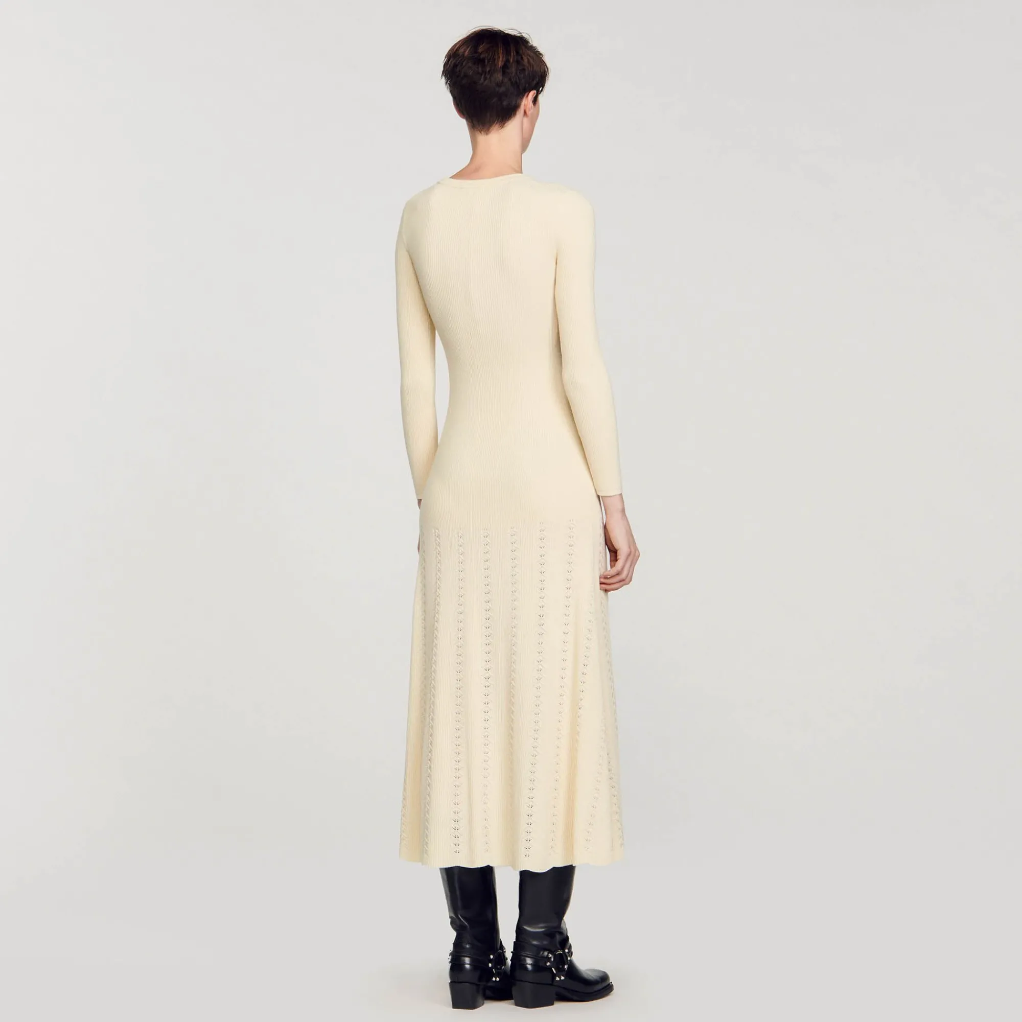 Mulheres Sandro Paris Vestido Midi De Malha