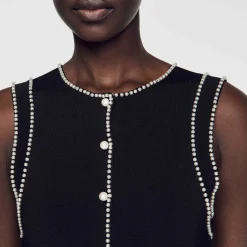 Mulheres Sandro Paris Vestido Midi De Malha