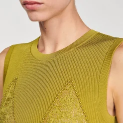 Mulheres Sandro Paris Vestido Midi De Malha