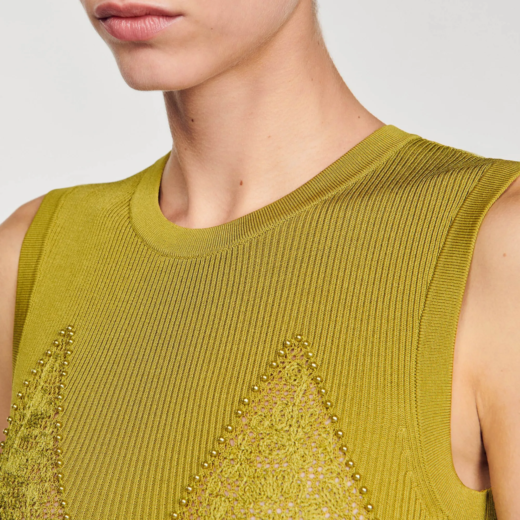 Mulheres Sandro Paris Vestido Midi De Malha