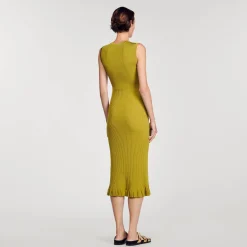Mulheres Sandro Paris Vestido Midi De Malha
